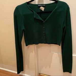Green Brandy Cropped Sweater